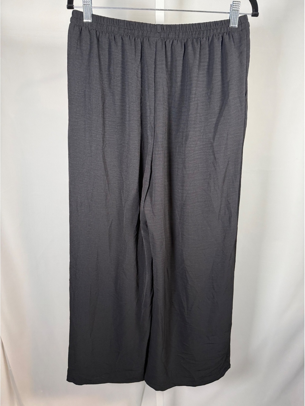 Halara Mid Rise Drawstring Wide Leg Baggy Casual Linen-Feel Pants Black Size M - Picture 4 of 8